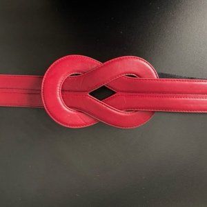 The Limited Red Synthetic Leather Stretchy Belt S